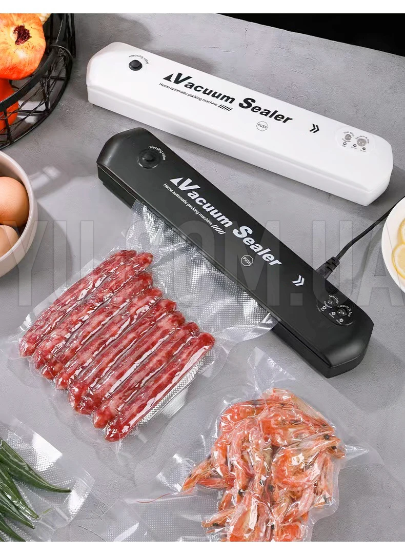 Вакуумный упаковщик (вакууматор) Vacuum Sealer бытовой автоматический аппарат NEW белый и черный